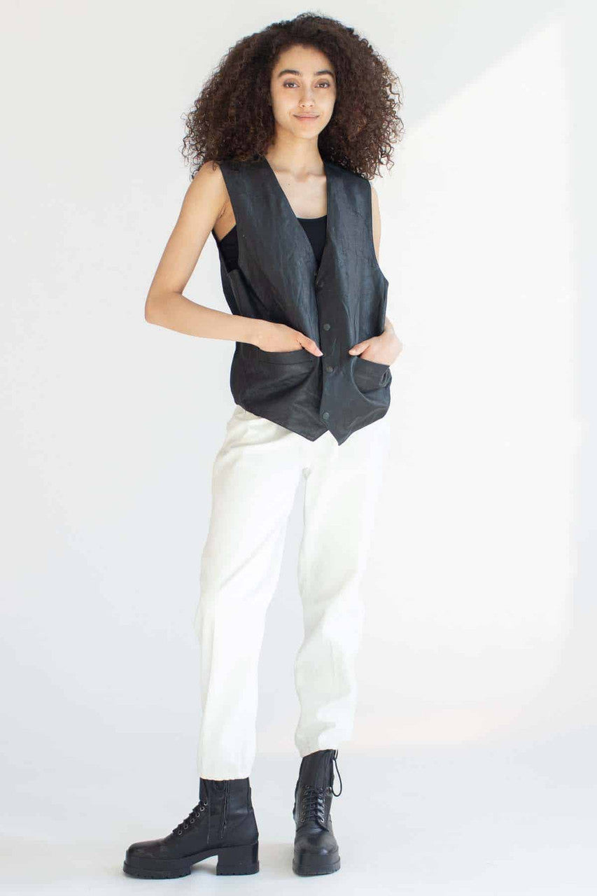 Black Leather Vest 2