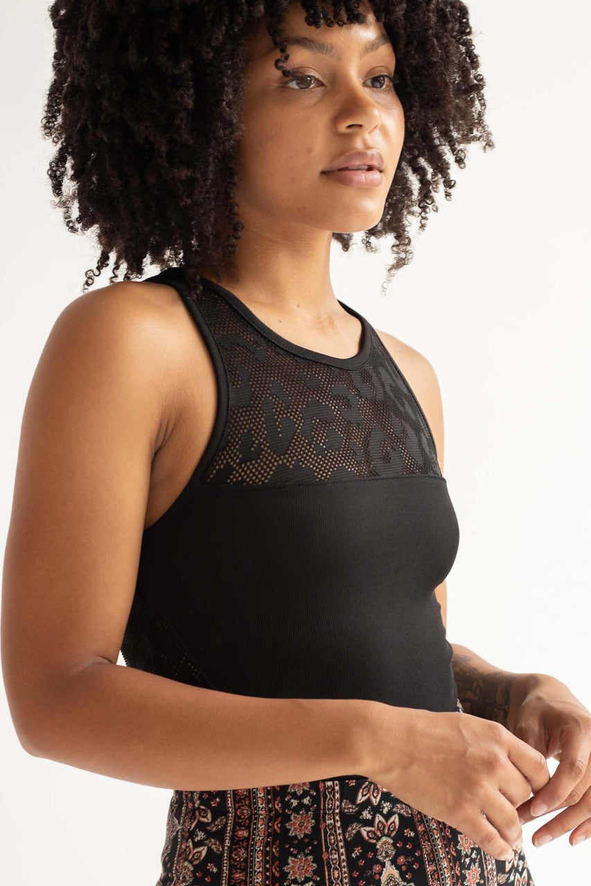 Black Leopard Net Bodysuit