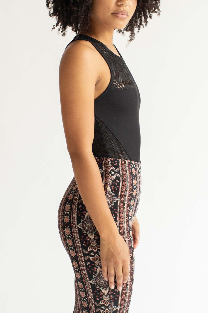 Black Leopard Net Bodysuit