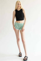 Black Leopard Net Mesh Top