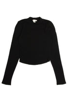 Black Long Sleeve Mock Neck Top