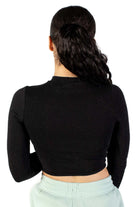 Black Long Sleeve Mock Neck Top