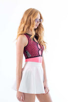 Black Mesh Rhinestone Heart Vest