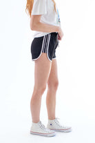 Black Mesh Side Dolphin Shorts