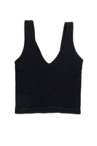 Black Mineral Wash Ribbed Tank