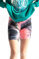 Black & Pink Tie Dye Bike Shorts