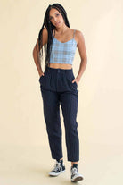Black Pinstriped Pants (sz. 8)