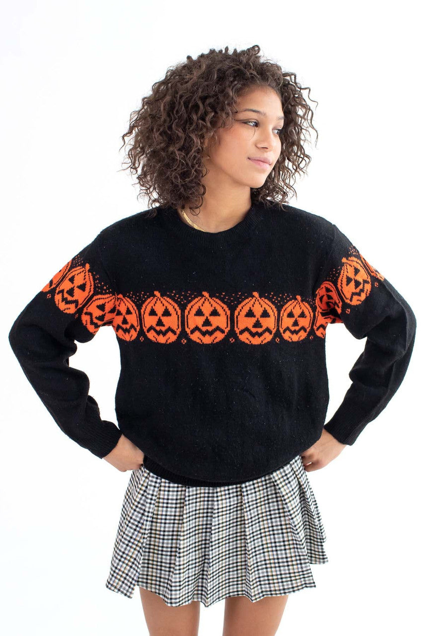 Vintage Jack O' Lanterns Halloween Sweater (1980s)
