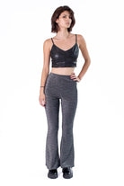 Black Pleather Crop Cami