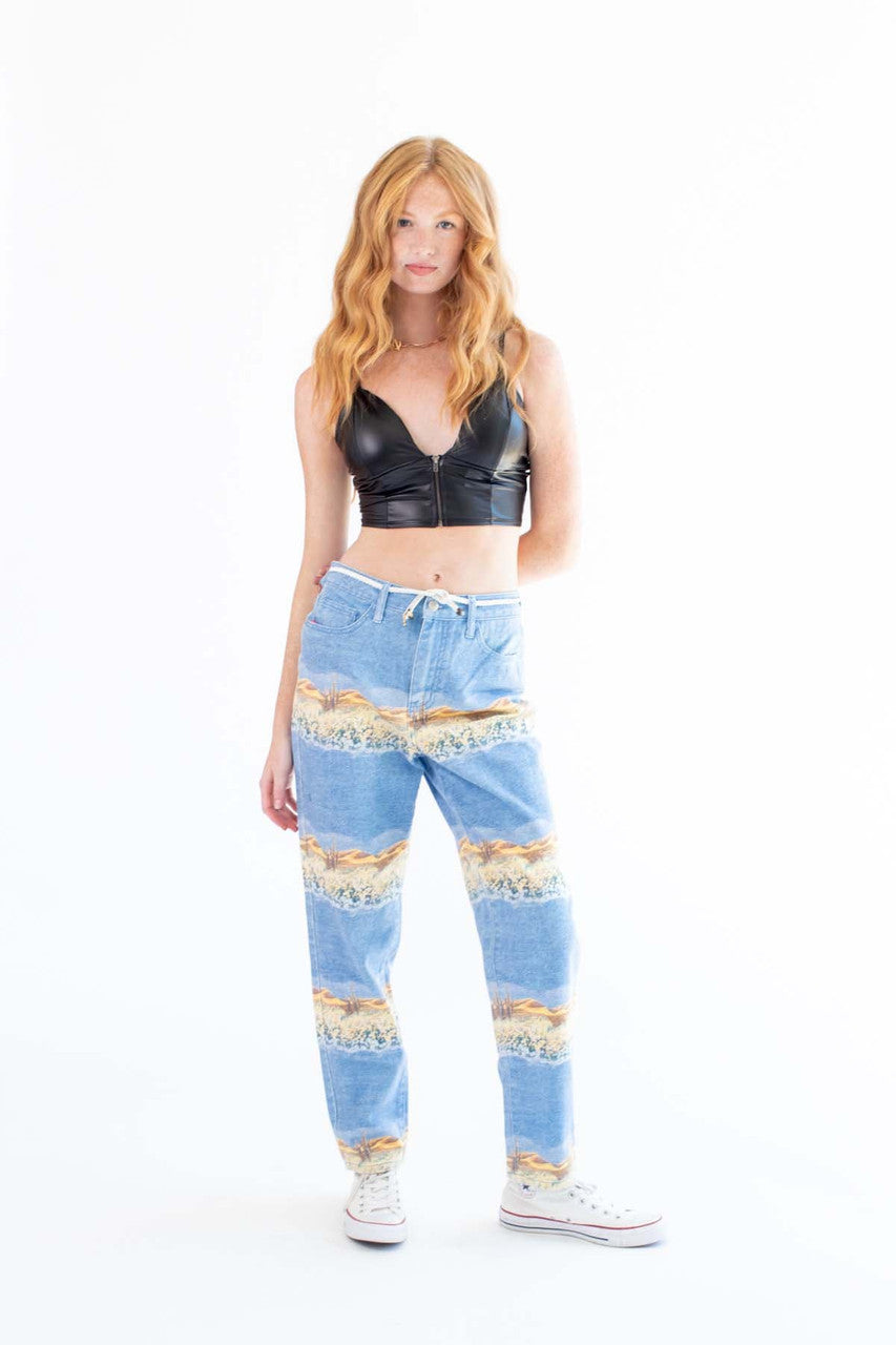 Black Pleather Zip Up Bralette