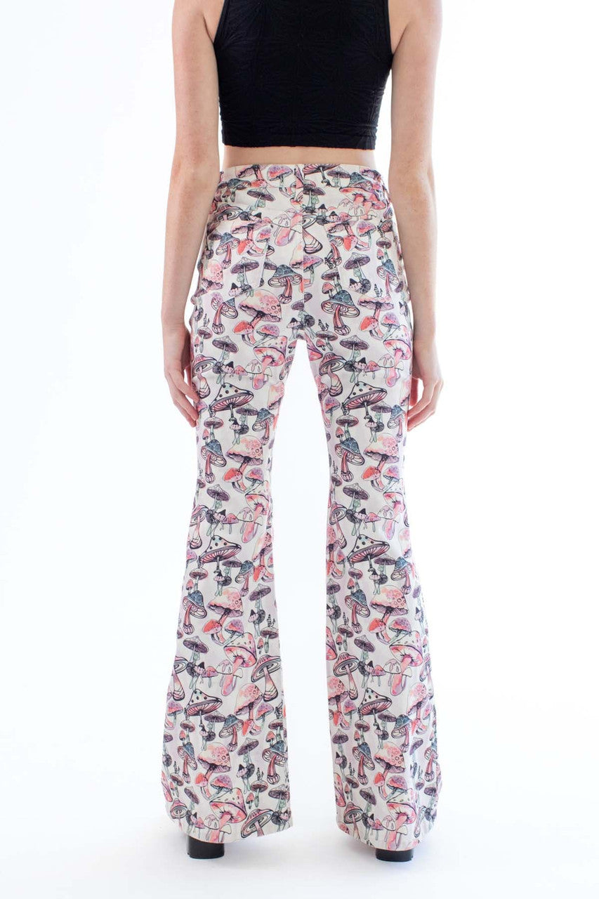 Inky Mushroom Flared Jeans