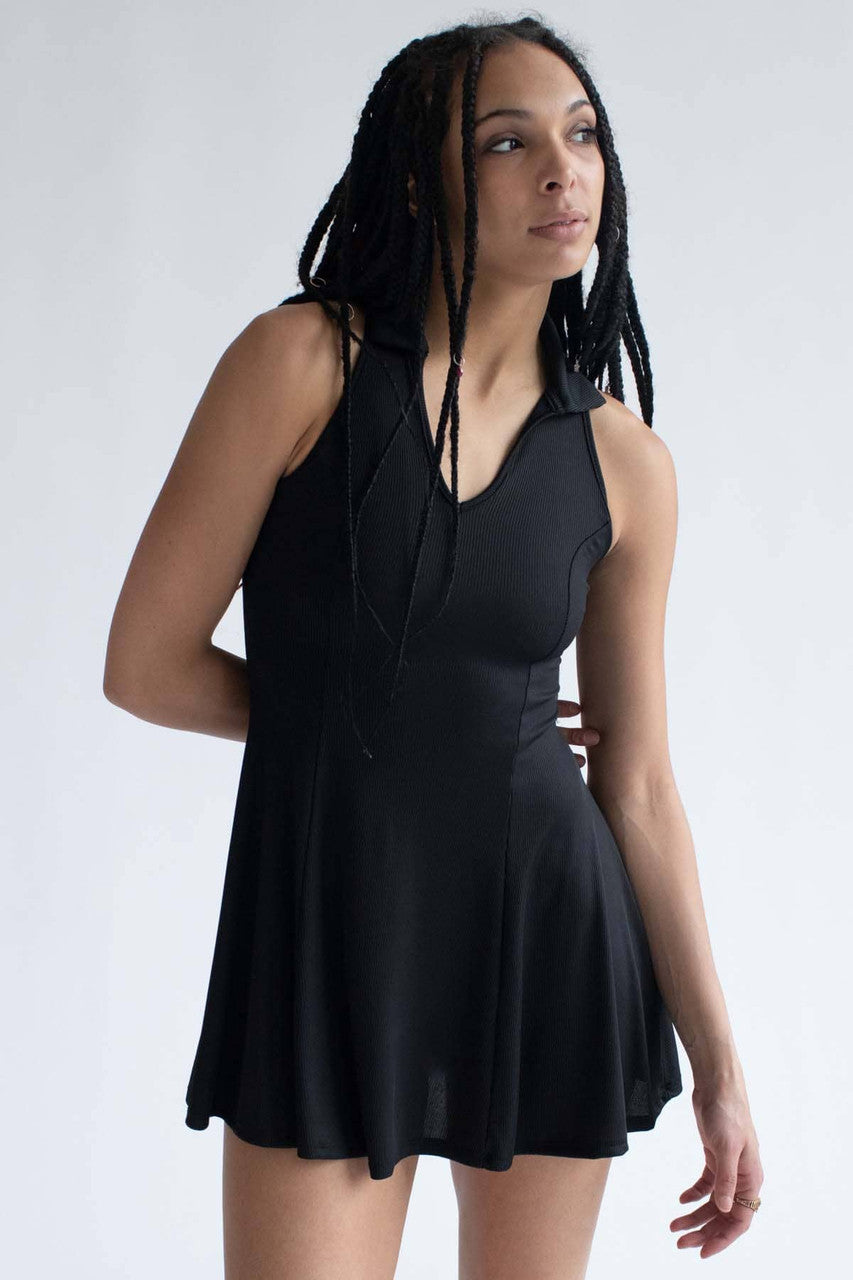 Black Polo Skater Dress