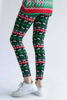 Black Reindeer Fair Isle Christmas Leggings