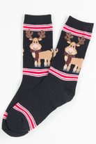 Black Reindeer Socks