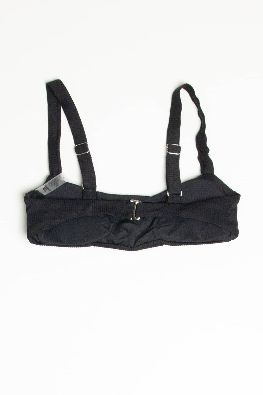 Black Ribbed Bikini Top 1