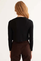 Black Ribbed Cami & Cardigan Set