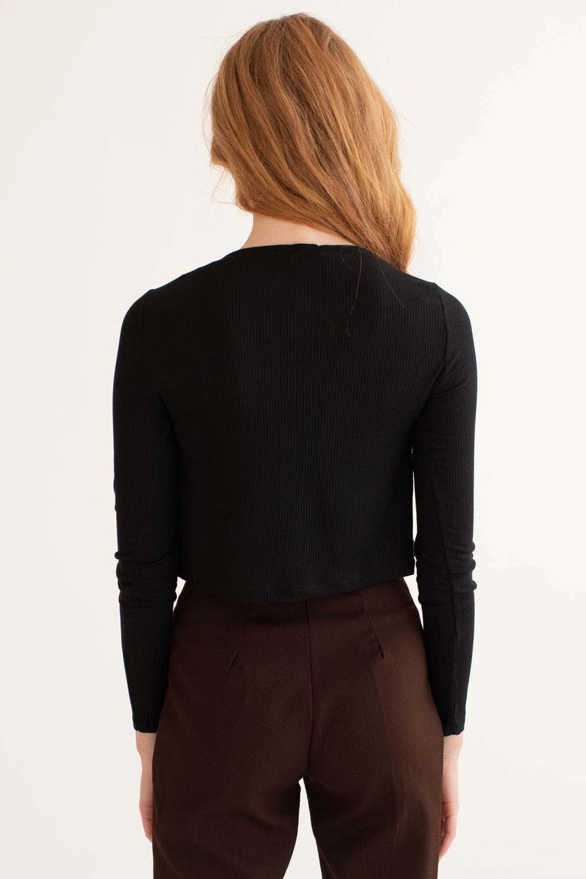 Black Ribbed Cami & Cardigan Set