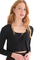 Black Ribbed Cami & Cardigan Set