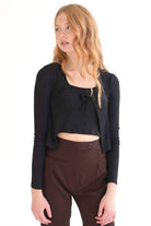 Black Ribbed Cami & Cardigan Set