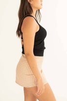 Black Ribbed Seamless Tank (Extended Sizes)