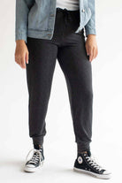 Black Space Dyed Ribbed Lounge Pants