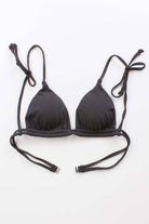 Black Ribbed String Bikini Top
