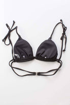 Black Ribbed String Bikini Top