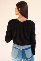 Black Ribbed Cardigan & Tank Set