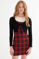 Black Ribbed Tie Bust Cardigan 1