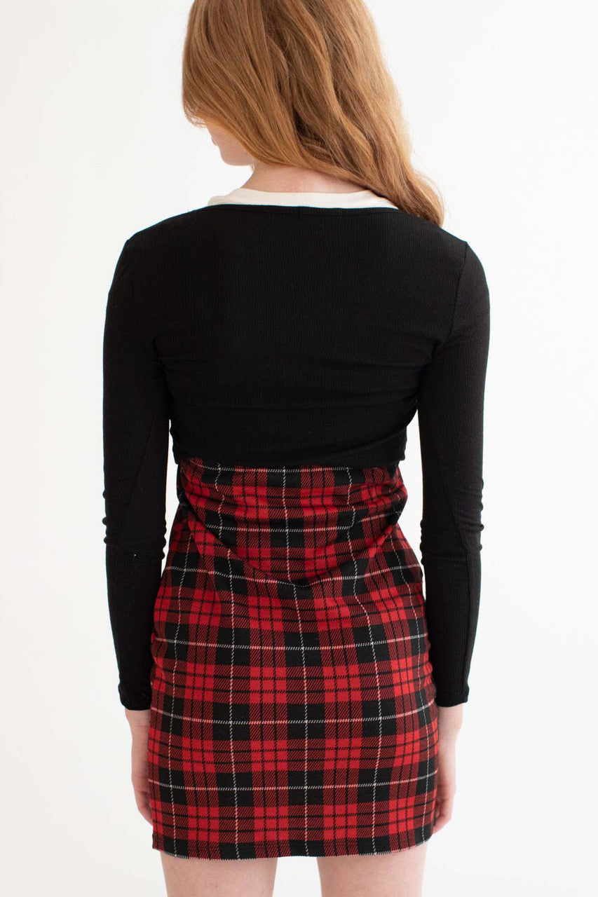 Black Ribbed Tie Bust Cardigan 1