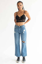 Black Rose Lace Notched Bralette