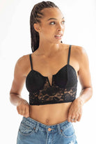 Black Rose Lace Notched Bralette