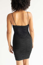 Black Ruched Mini Dress