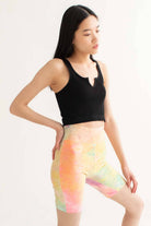 Black Seamless Notched Ribbed Crop Tank