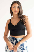 Black Seamless Ribbed Bralette (Extended Sizes)
