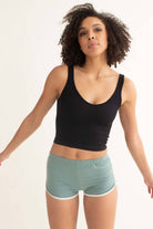 Black Ribbed Seamless Crop Tank