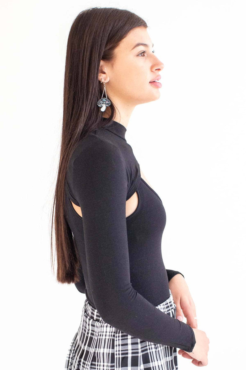 Black Shrug Bodysuit