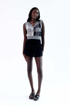 Black Smocked Waist Ruffle Skirt