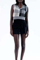 Black Smocked Waist Ruffle Skirt