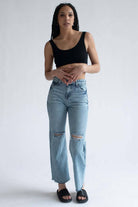 Black Terry Seamless Crop Tank