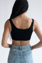 Black Terry Seamless Crop Tank