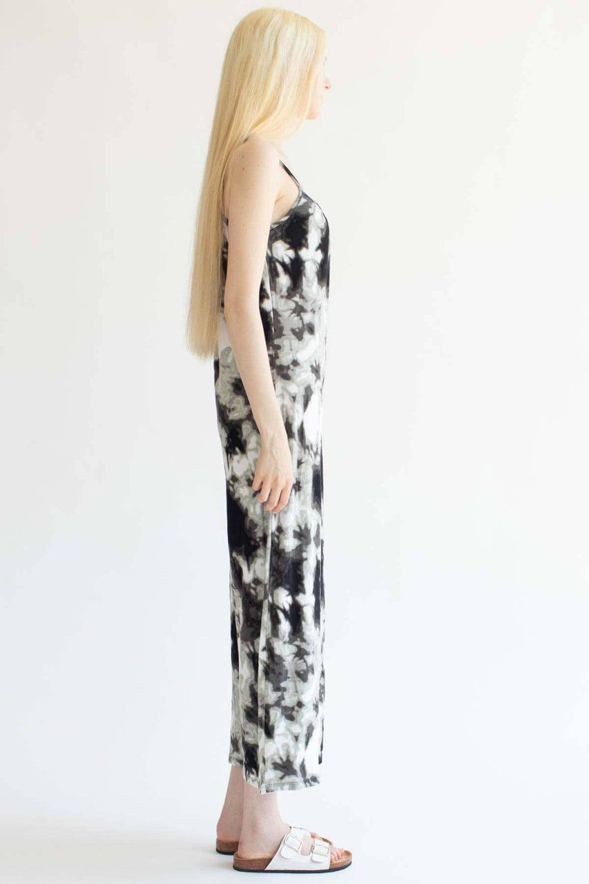 Black Tie Dye Print Jumpsuit