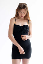 Black Tie Front Eyeler Dress