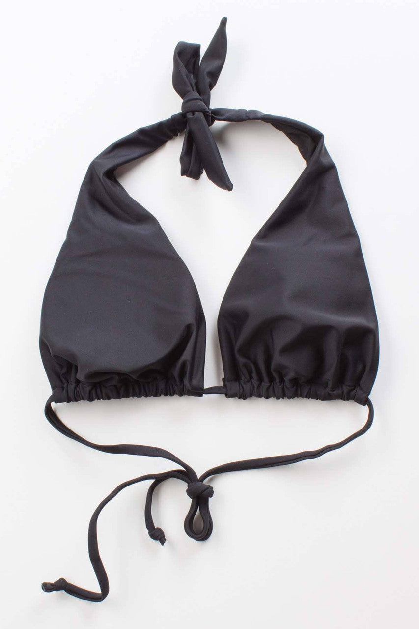 Black Tie Halter Bikini Top