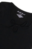 Black Tie Neck Seamless Tee