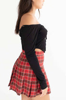 Black Triangle Hem Long Sleeve Top
