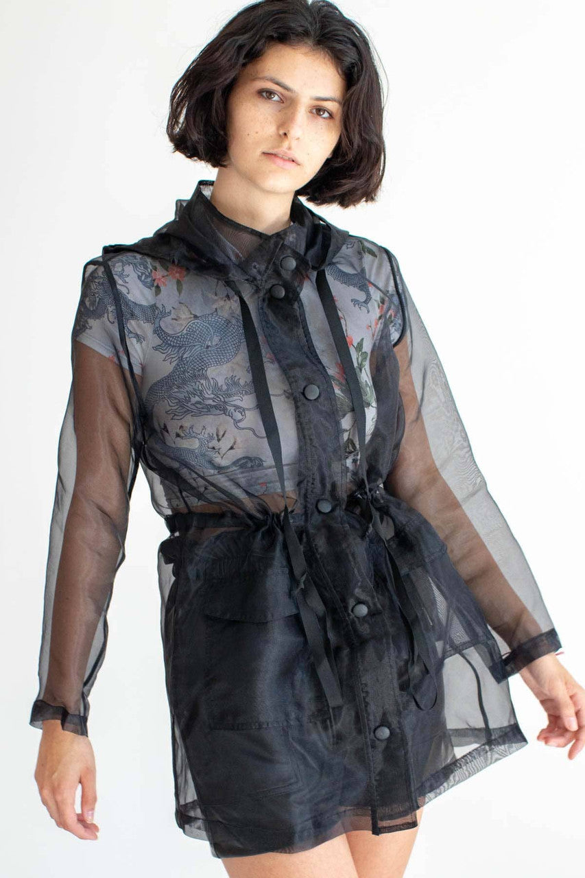Black Tulle Anorak Jacket