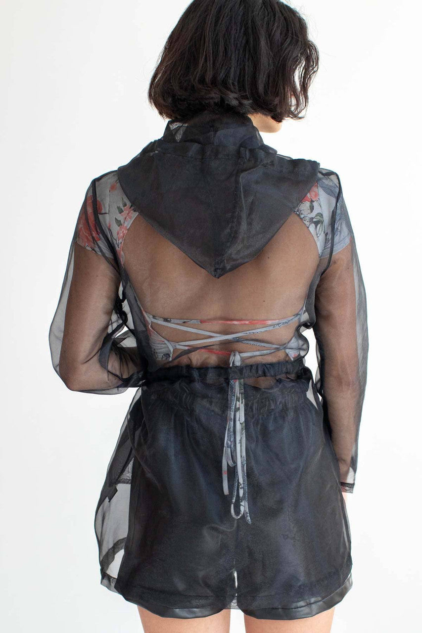 Black Tulle Anorak Jacket