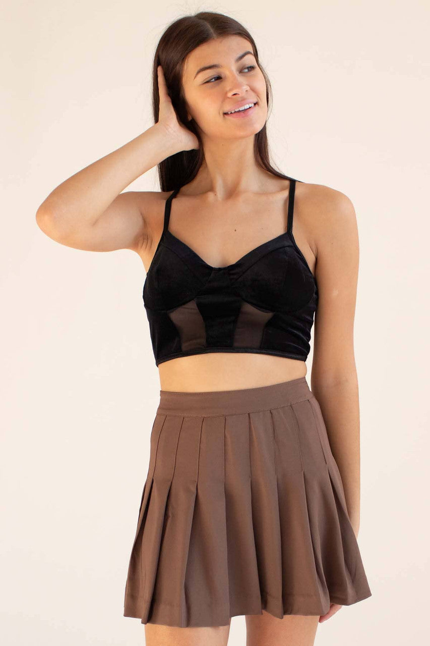 Black Velvet & Mesh Bustier