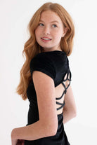 Black Velvet Cross Back Mini Dress
